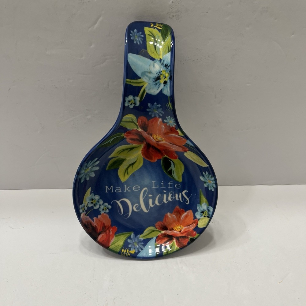 Pioneer Woman Spring Bouquet Spoon Rest Blue Floral Make Life Delicious